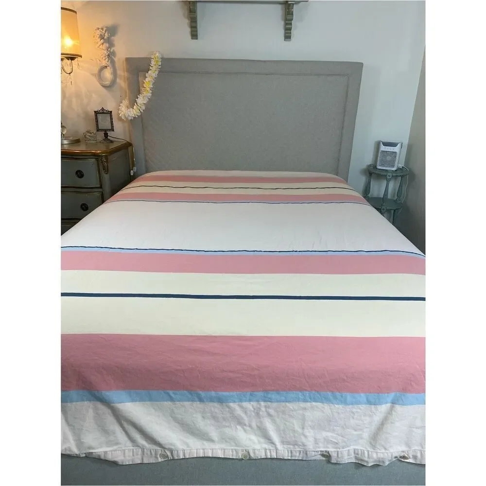Calvin Klein Pink, Light Blue & Cream Striped Duvet Cover Surfs up